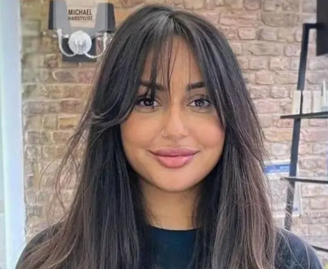 curtain bangs medium length hair